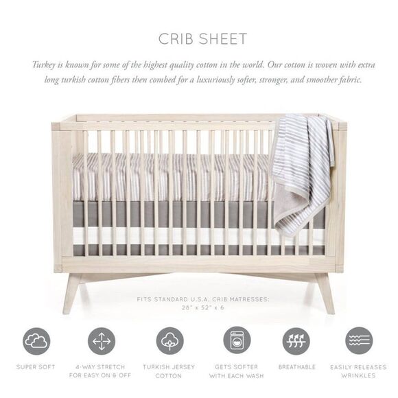 Oilo Studio Other - OILO Stone Baby Bedding Blanket Striped Soft Crib Skirt Sheet 3 Piece Set New